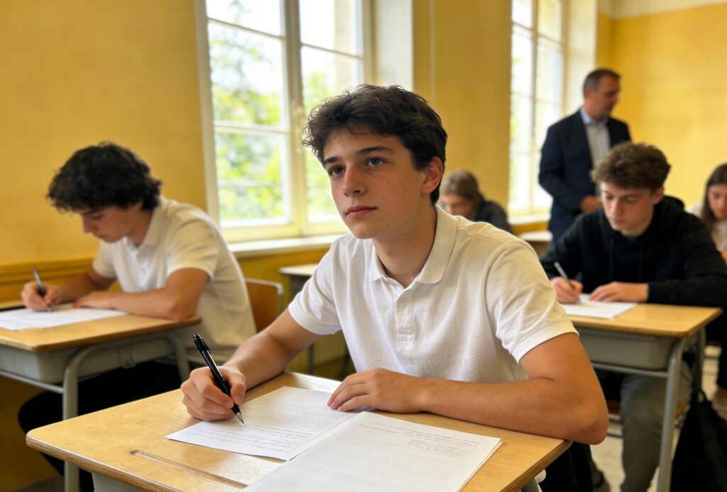 Élèves de lycée participant au Concours général 2026 en pleine épreuve