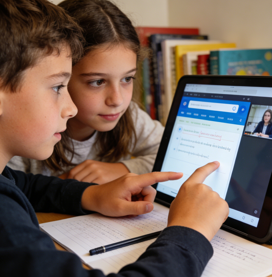 Élèves de CM2 préparant leur entrée en 6e avec un stage de maths chez Think Academy France