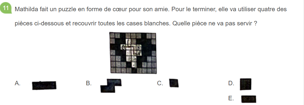 analyse des réponses du Sujet E au Kangourou des mathématiques 2026