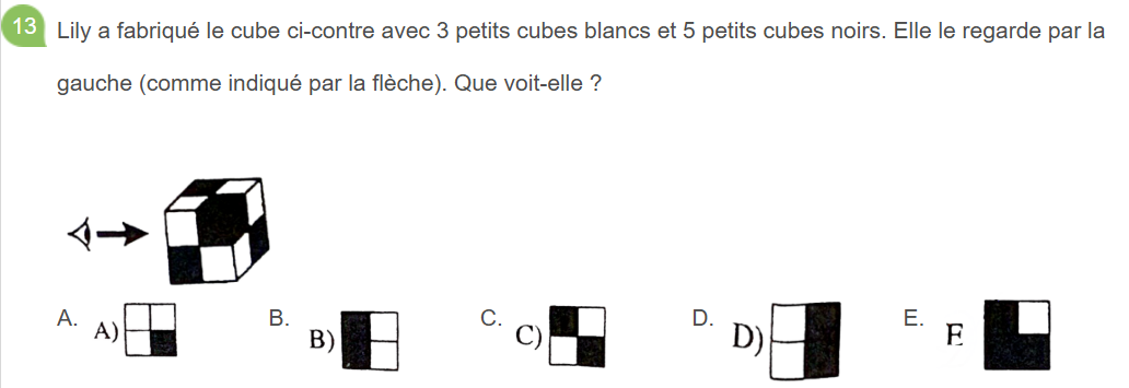 analyse des réponses du Sujet E au Kangourou des mathématiques 2026