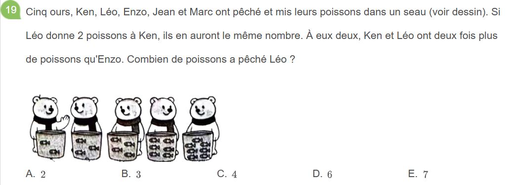 analyse des réponses du Sujet E au Kangourou des mathématiques 2026