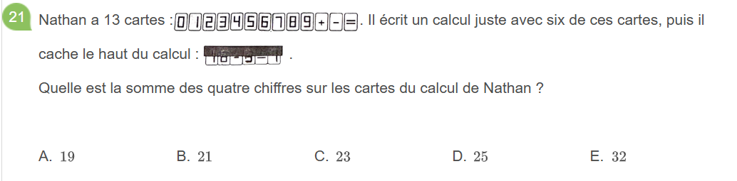 analyse des réponses du Sujet E au Kangourou des mathématiques 2026