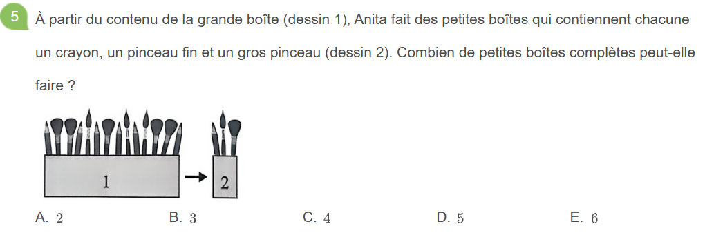 analyse des réponses du Sujet E au Kangourou des mathématiques 2026