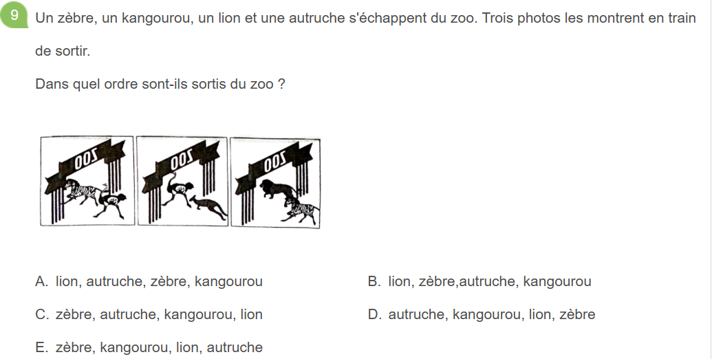 analyse des réponses du Sujet E au Kangourou des mathématiques 2026