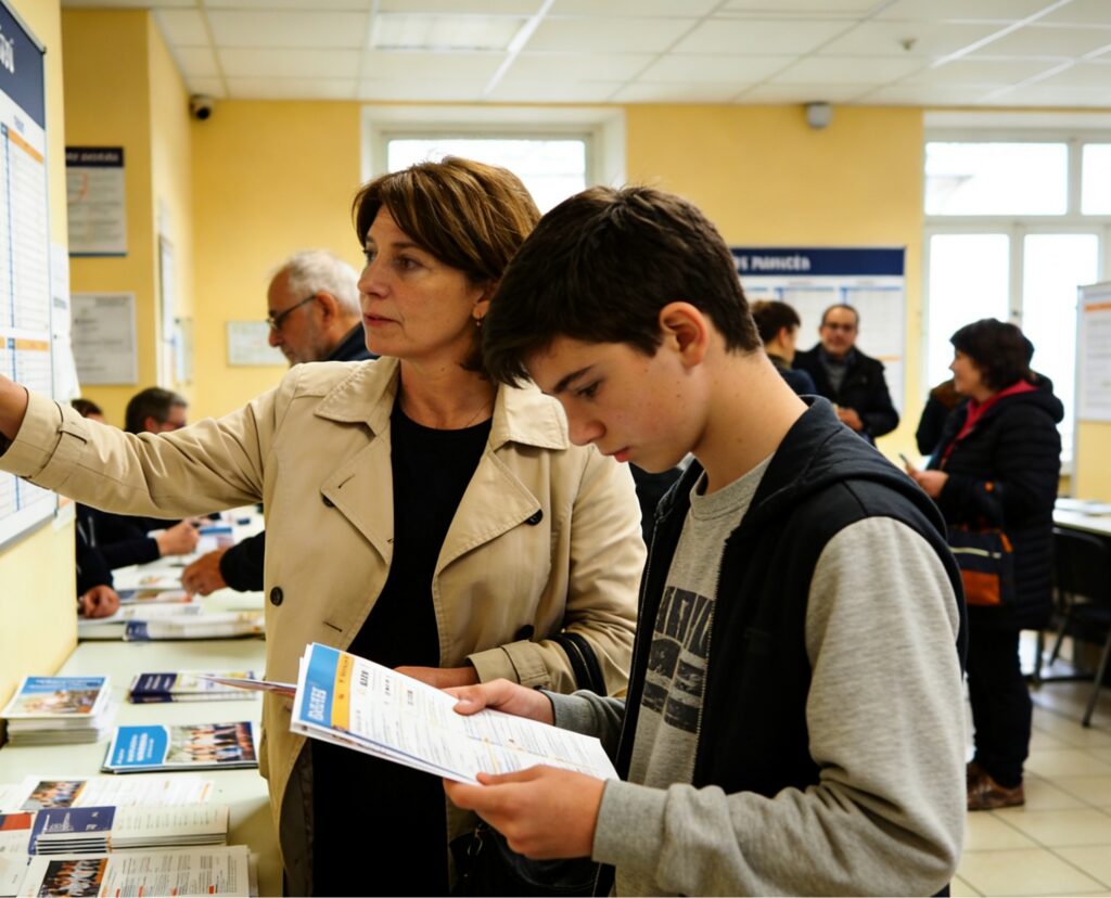 Parents français et leur enfant choisissant un lycée en consultant un classement lycée 2026