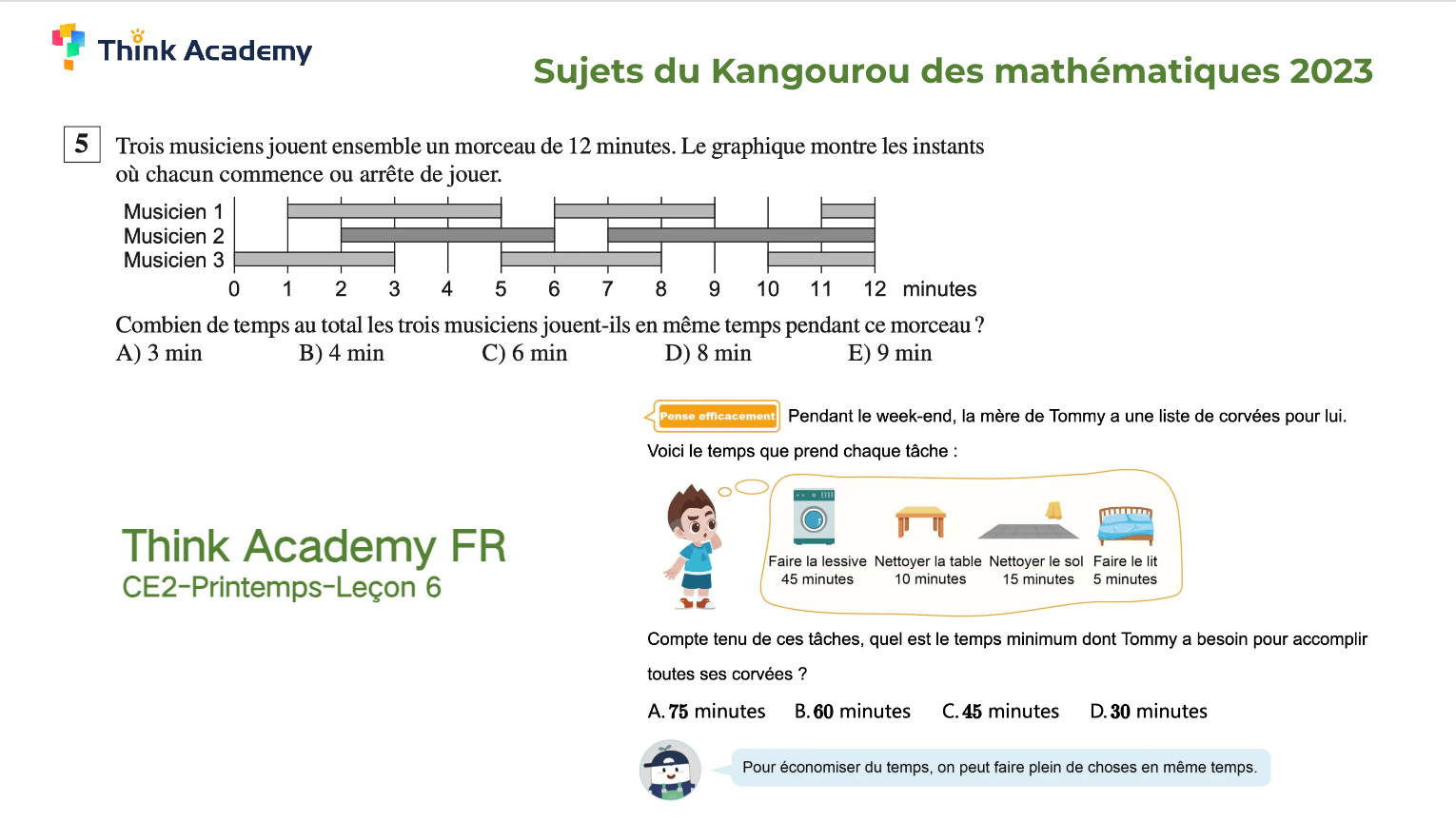 Kangourou des mathématiques 2026 (Sujet E) : Classement, analyse et ...